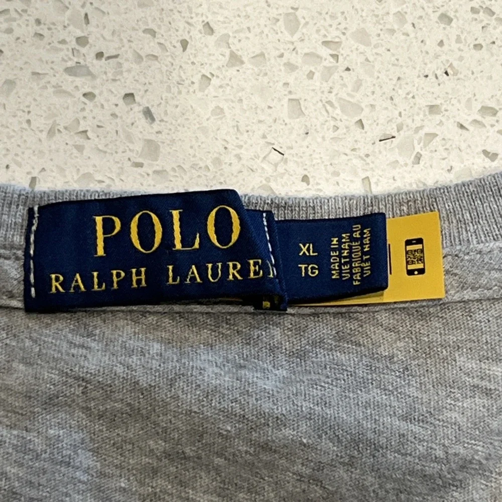 Polo Ralph Lauren GRAY PRL 1967 Block Logo Long Sleeve‎ T-Shirt size XL